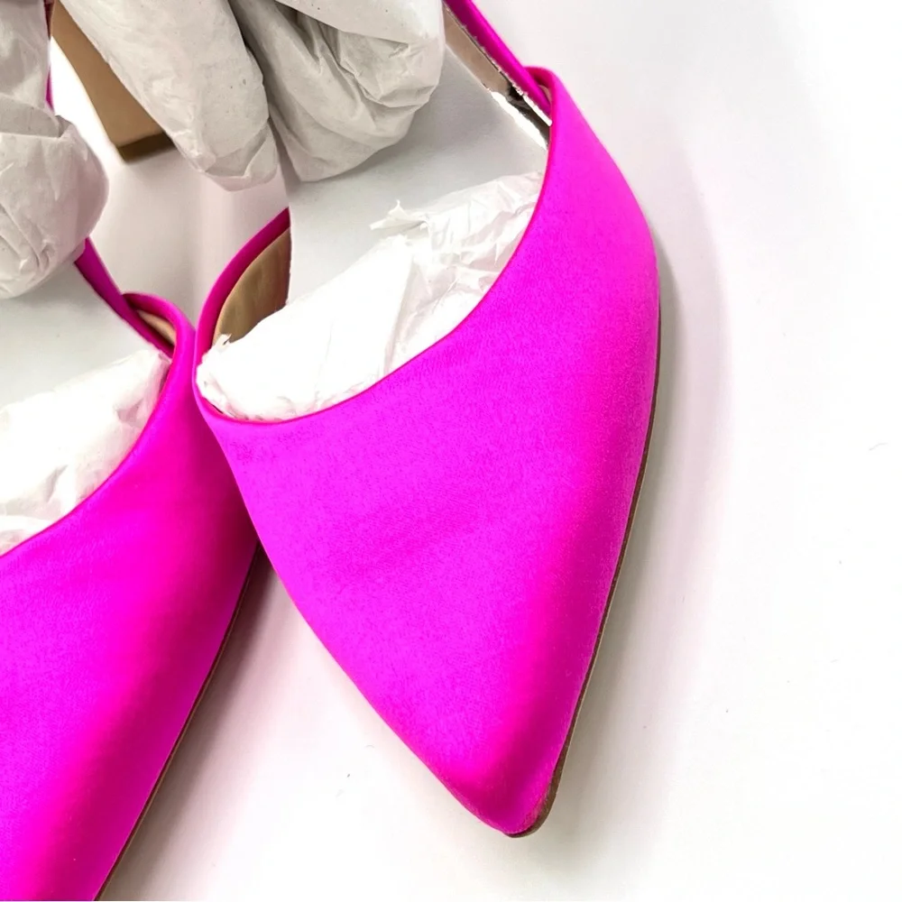 Badgley Mischka Size 5.5 Kamilah Hot Pink Jeweled Point Toe‎ Heels Pumps Shoes